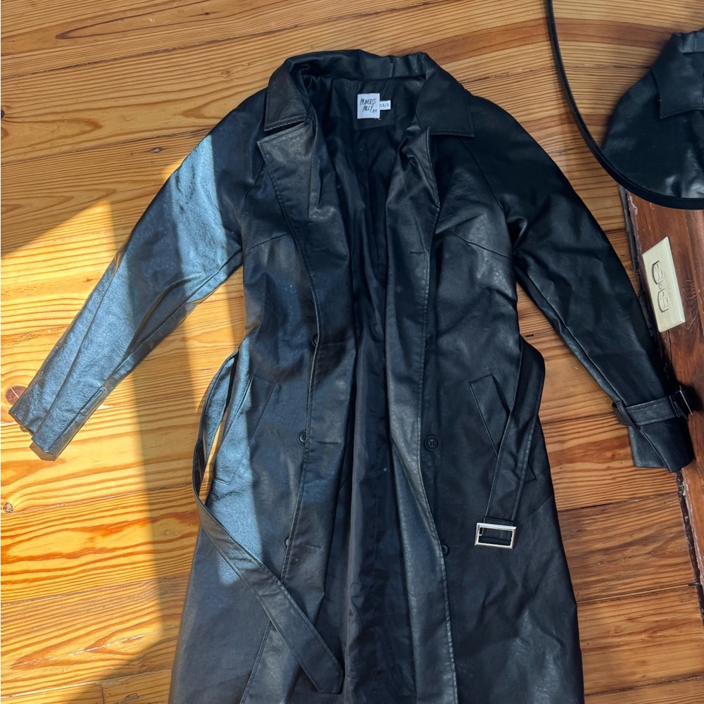 Princess Polly Leather trench coat size XS/S